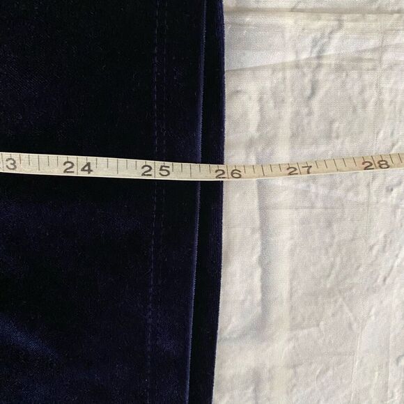 Cache women L drape front Longsleeve navy blue velour blouse - Picture 9 of 9